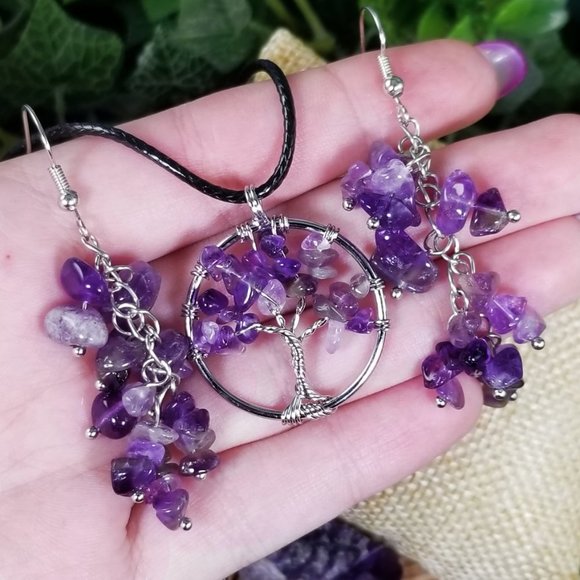 Amethyst Necklace and Earring Set - Picture 2 of 2